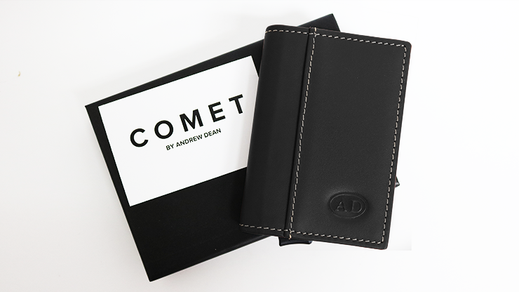 (image for) Comet Black Leather Silver Shell (Gimmicks and Online Instruction) by Andrew Dean - Trick - Click Image to Close